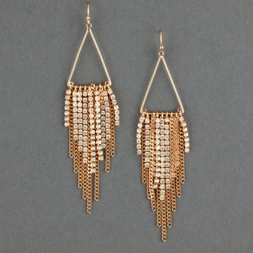 Lucky Brand Triangle Fringe Earring NWT